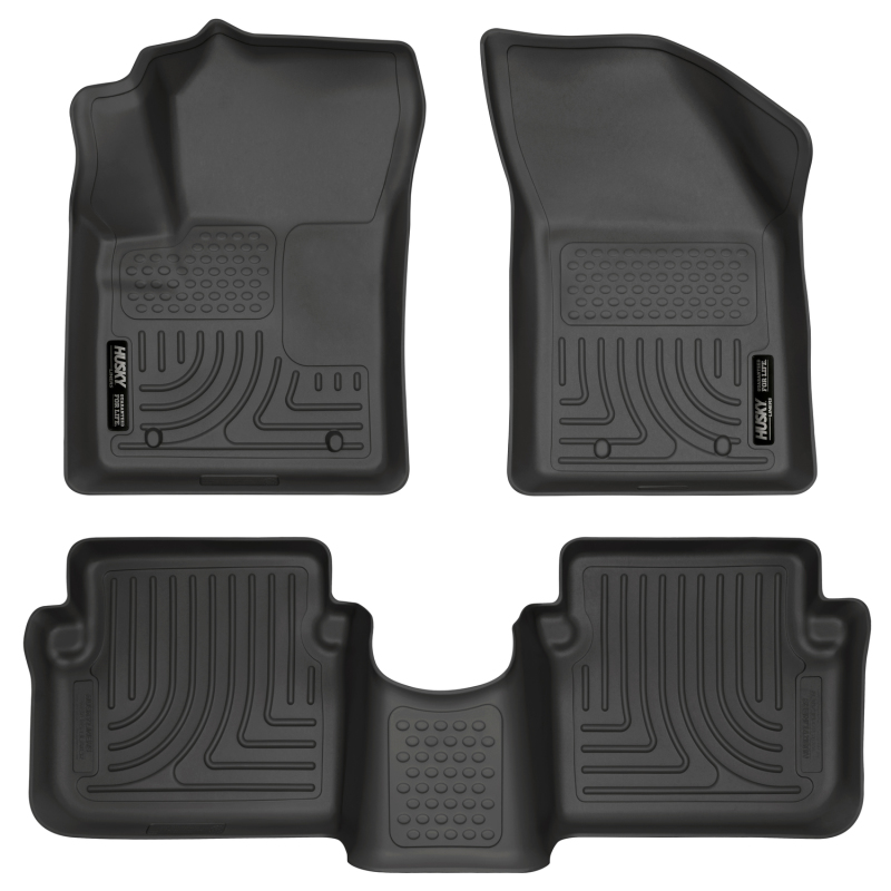 Dodge Avenger Floor Liners - Front + Rear - Husky Liners - WeatherBeater Series, Front + 2nd Row - Black - `11-`12